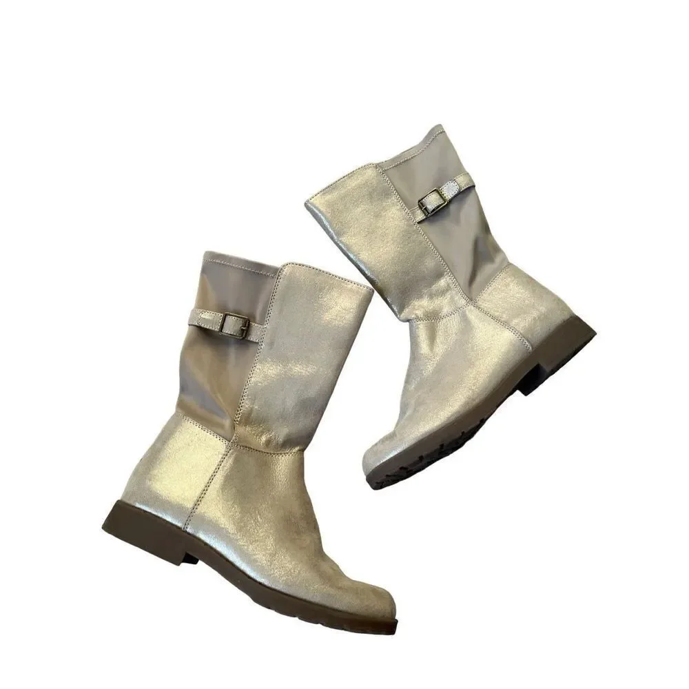 Stride Rite Willow Big Girl Lightweight Riding Boot Gold‎ size 4W